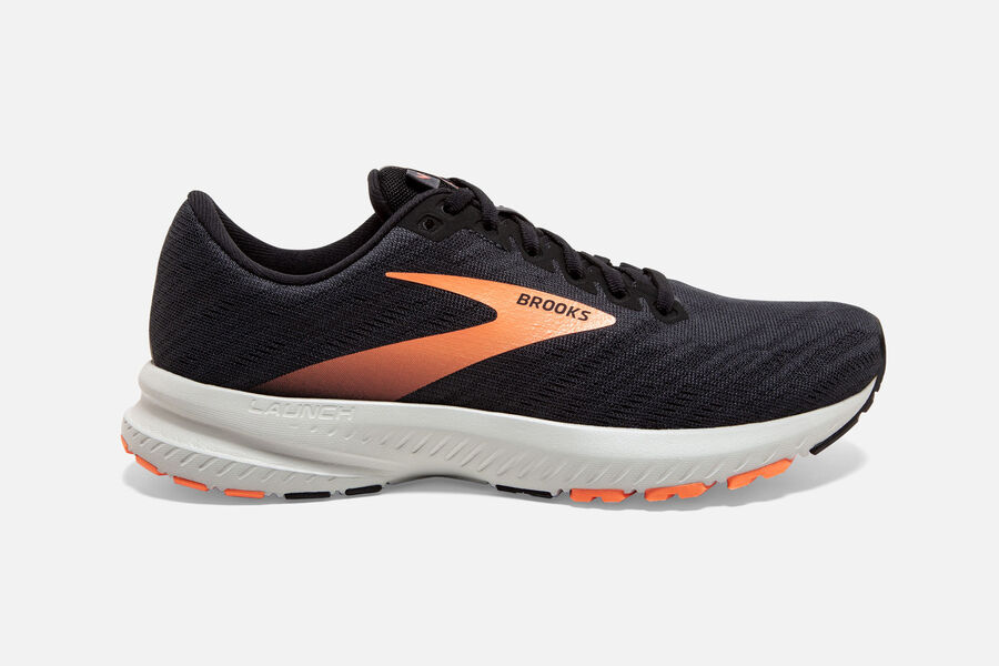 Launch 7 Road Brooks Running Shoes NZ Womens - Black/Orange - ZRVCTK-520